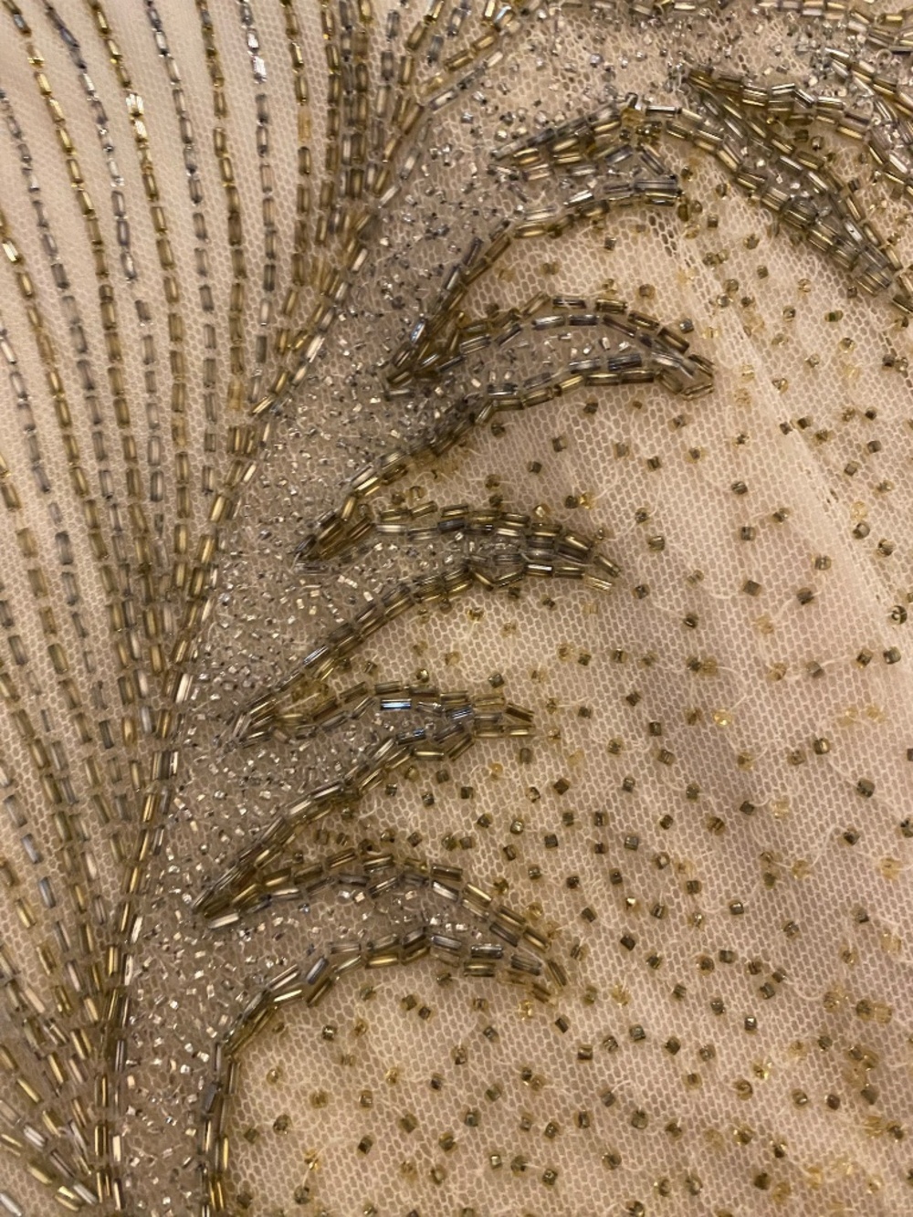 Gold and Cream Beaded Formal - Picture 5 of 5